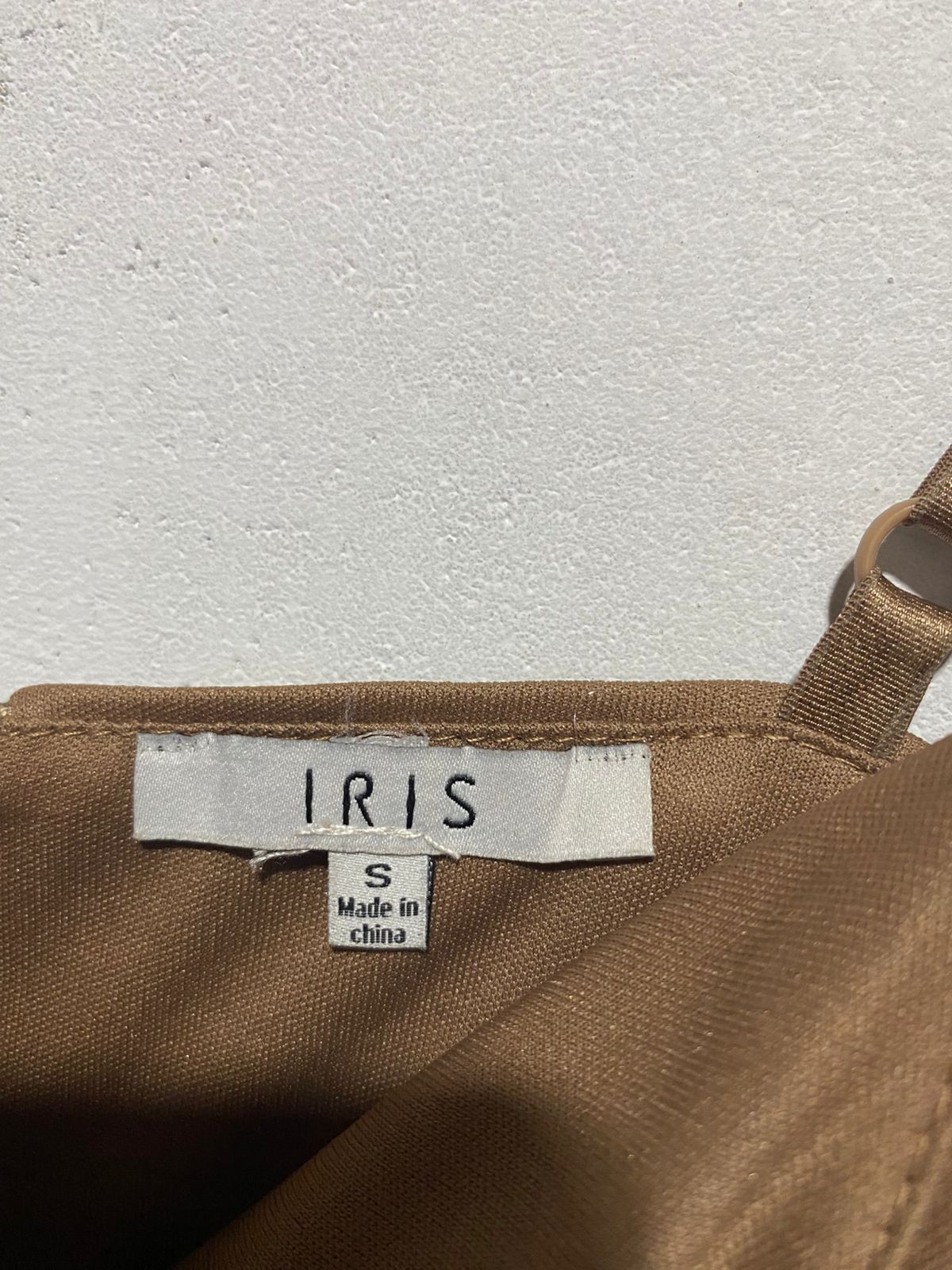 IRIS| S | BUST 15| BROWN AND GOLD SEQUIN MINI DRESS WITH SPAGHETTI STRAPS