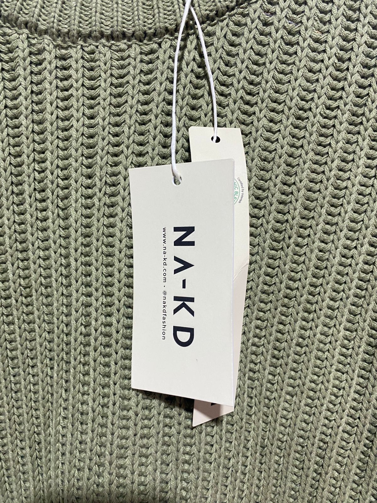 NAKD|S/M|BUST 18|OLIVE GREEN NA-KD RIBBED KNIT SWEATER