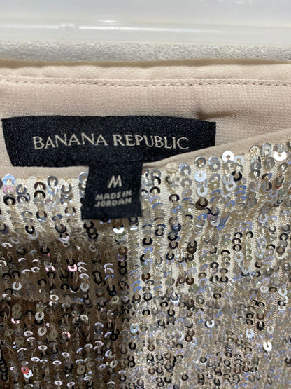 BANANA REPUBLIC| M |WAIST 38|GOLD SEQUIN WIDE LEG TROUSERS