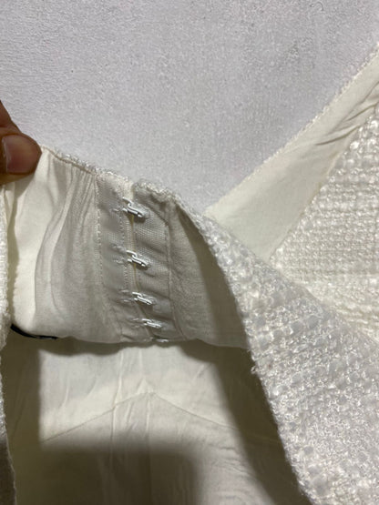 LULUS| M | WHITE TEXTURED CROP TOP AND WIDE LEG PANTS SET