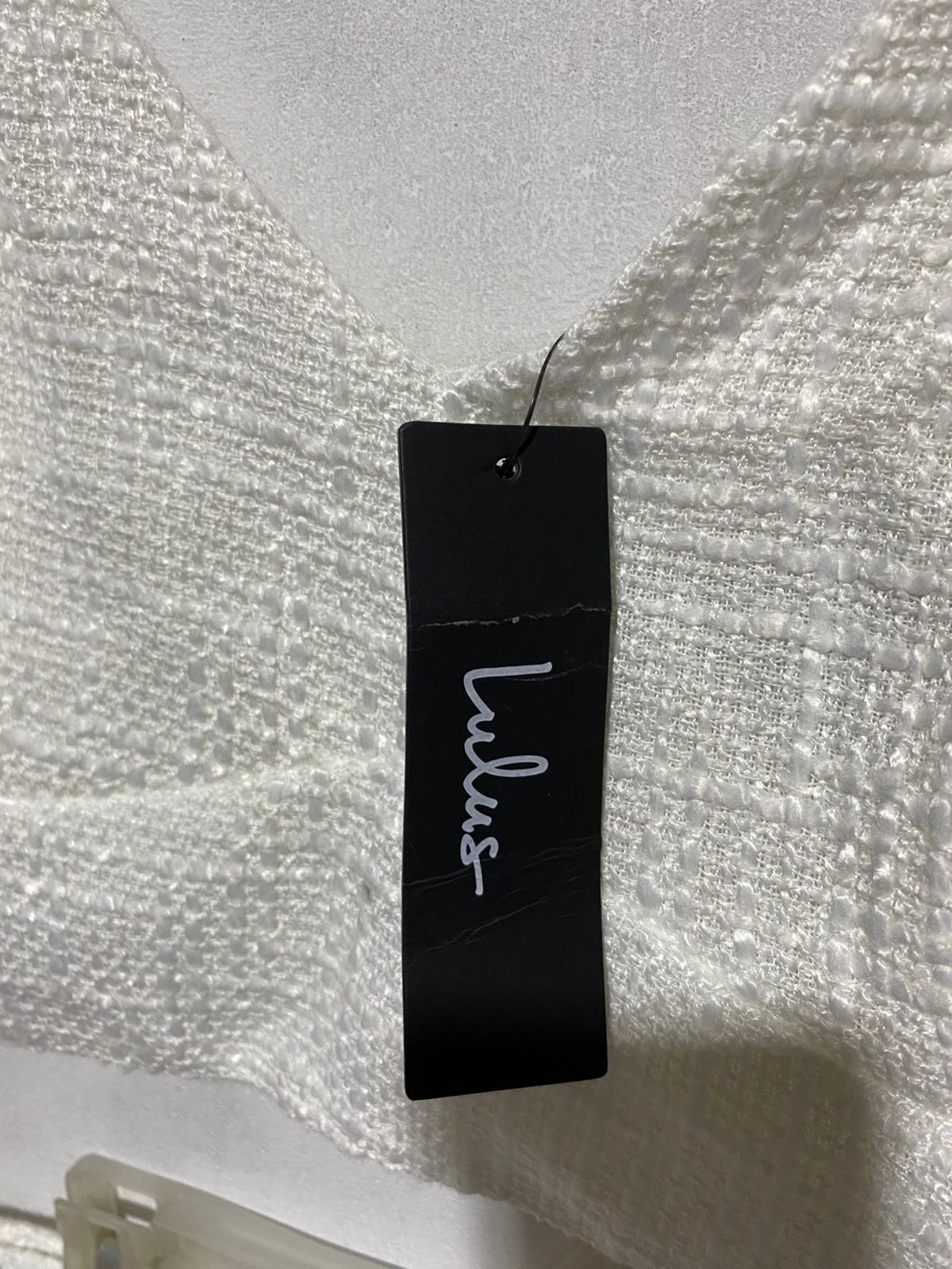 LULUS| M | WHITE TEXTURED CROP TOP AND WIDE LEG PANTS SET