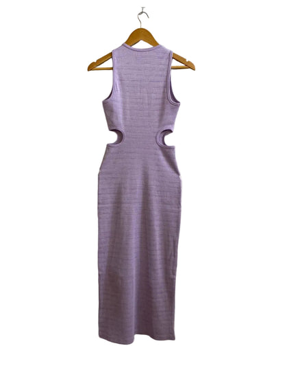 LILAC RIBBED SIDE CUTOUT MIDI DRESS|S|BUST 13