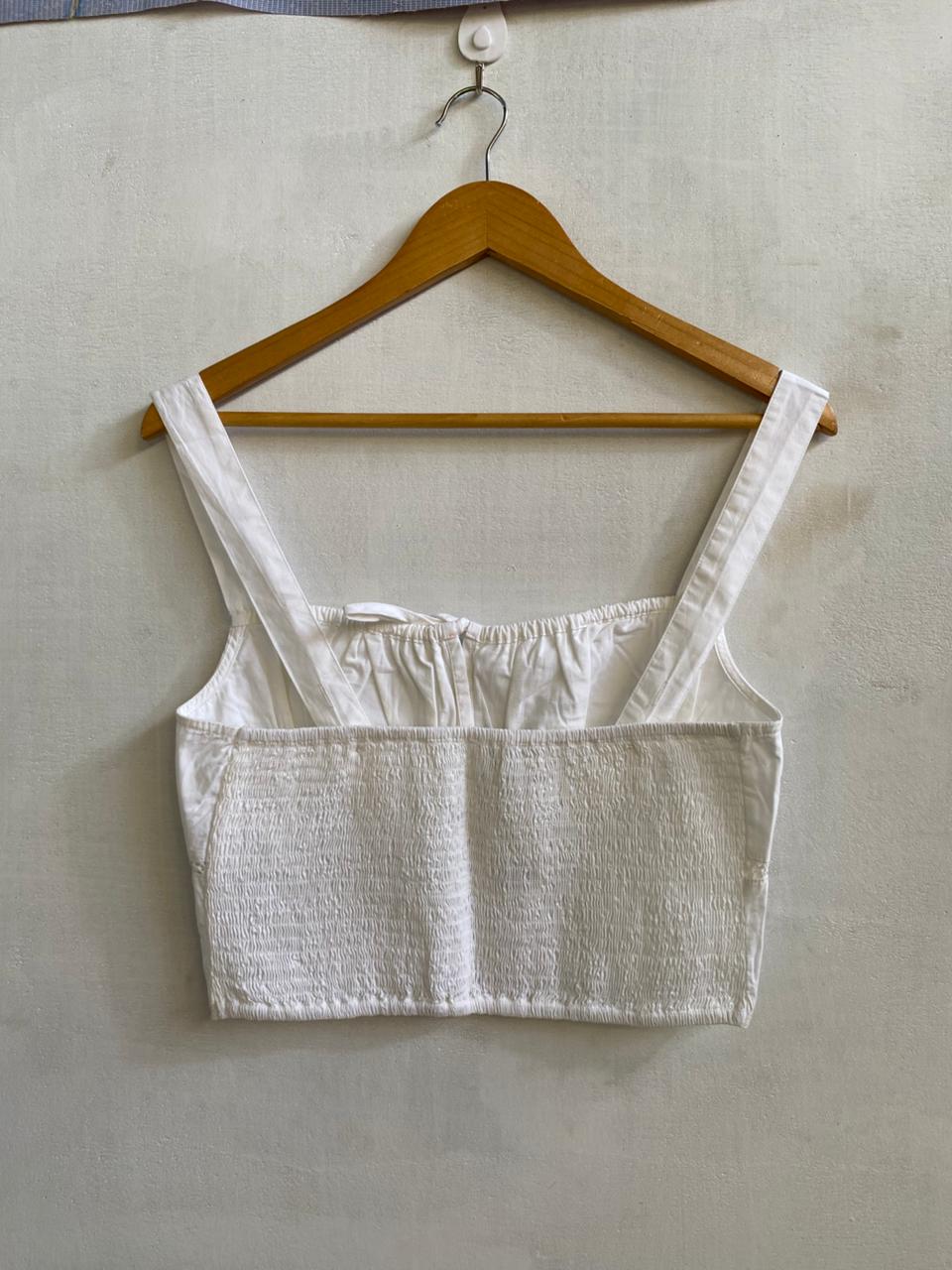 COTTON ON |M|BUST 15|TIE-FRONT CORSET-STYLE CROP TOP