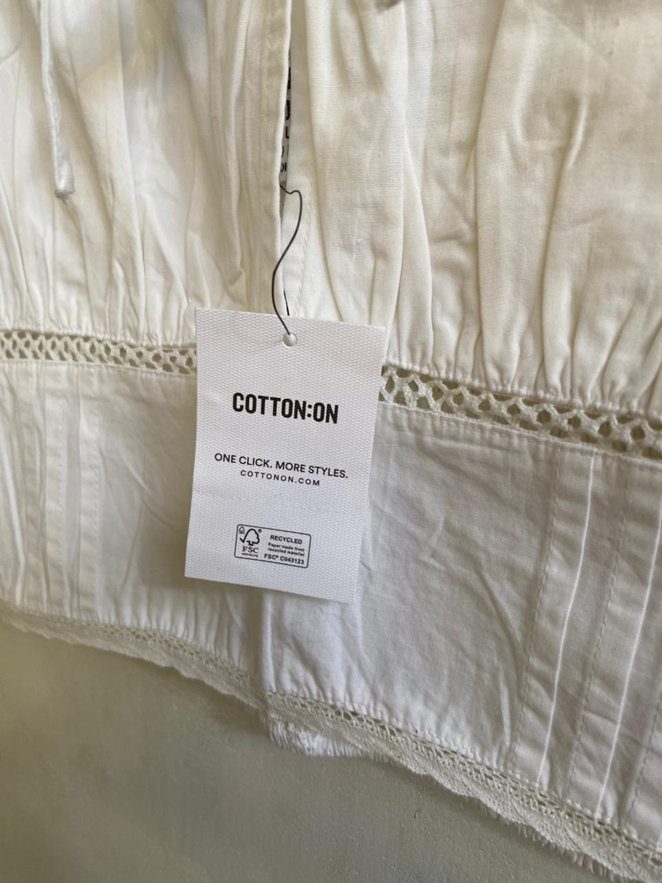 COTTON ON |M|BUST 15|TIE-FRONT CORSET-STYLE CROP TOP