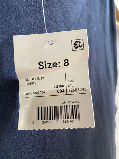 ANKO|S|BUST 12|NAVY BLUE HIGH-NECK RACERBACK BODYSUIT