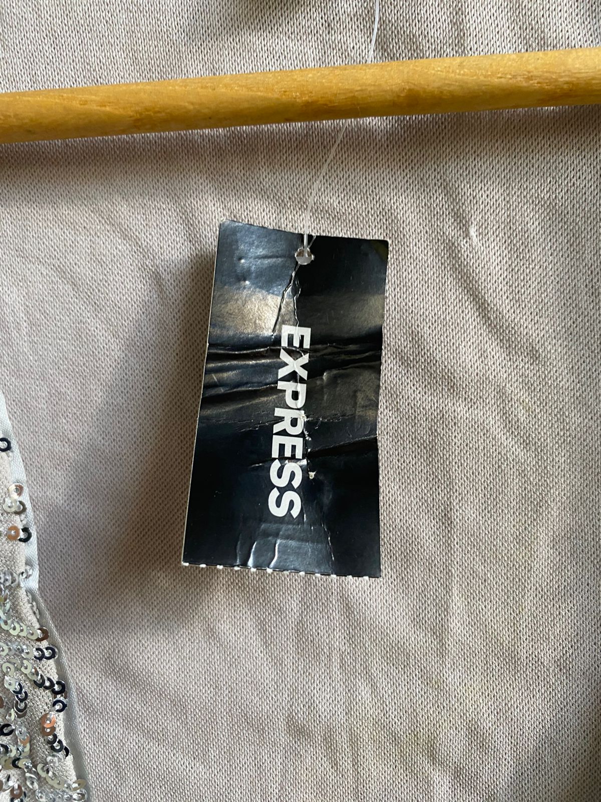 EXPRESS|S|BUST 15|CHAMPAGNE SEQUIN SHORT SLEEVE BOLERO