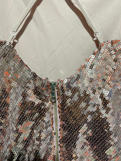 BARDOT|XS|BUST 12|SEQUIN GOWN IN ROSE GOLD