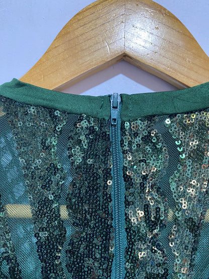 BANJUL|XS/S| DARK GREEN SEQUIN TWO-PIECE OUTFIT