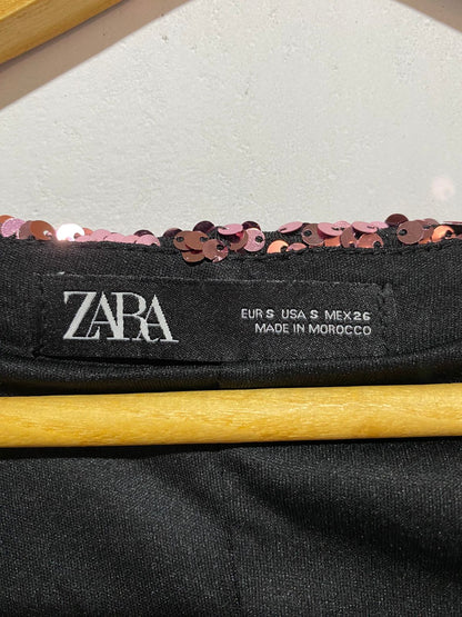 ZARA|S|BUST 15|PINK SEQUIN SWEETHEART NECKLINE MINI DRESS