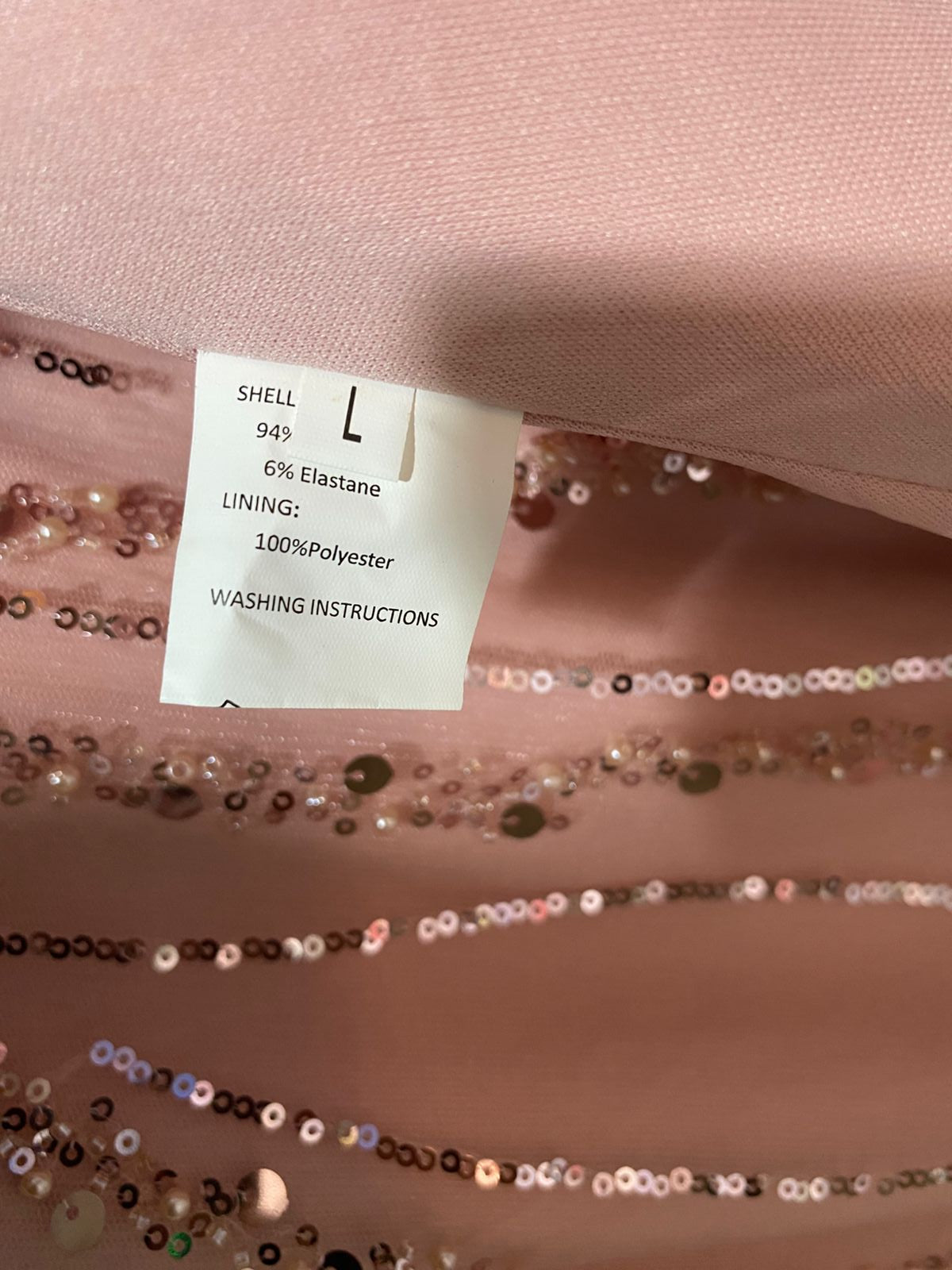 USTY PINK SEQUIN BEADED MERMAID GOWN| L |BUST 18