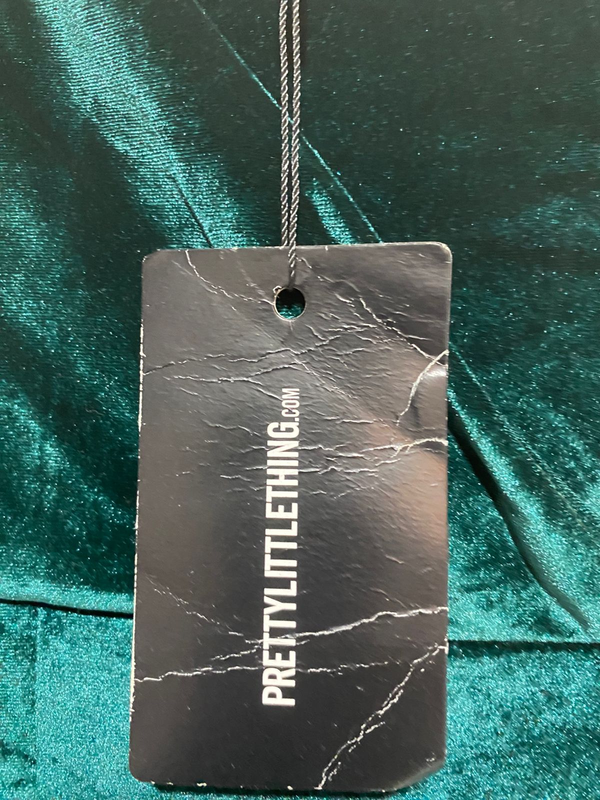 PRETTY LITTLE THING|M|BUST 17|EMERALD GREEN VELVET ONE SHOULDER WIDE LEG JUMPSUIT