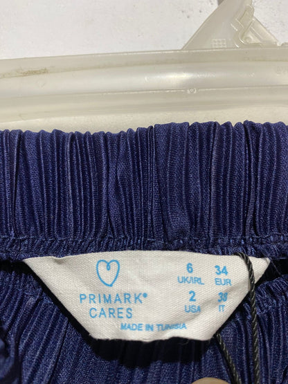 PRIMARK|XS| WAIST 24|NAVY BLUE PLEATED WIDE-LEG CULOTTES OR PALAZZO PANTS