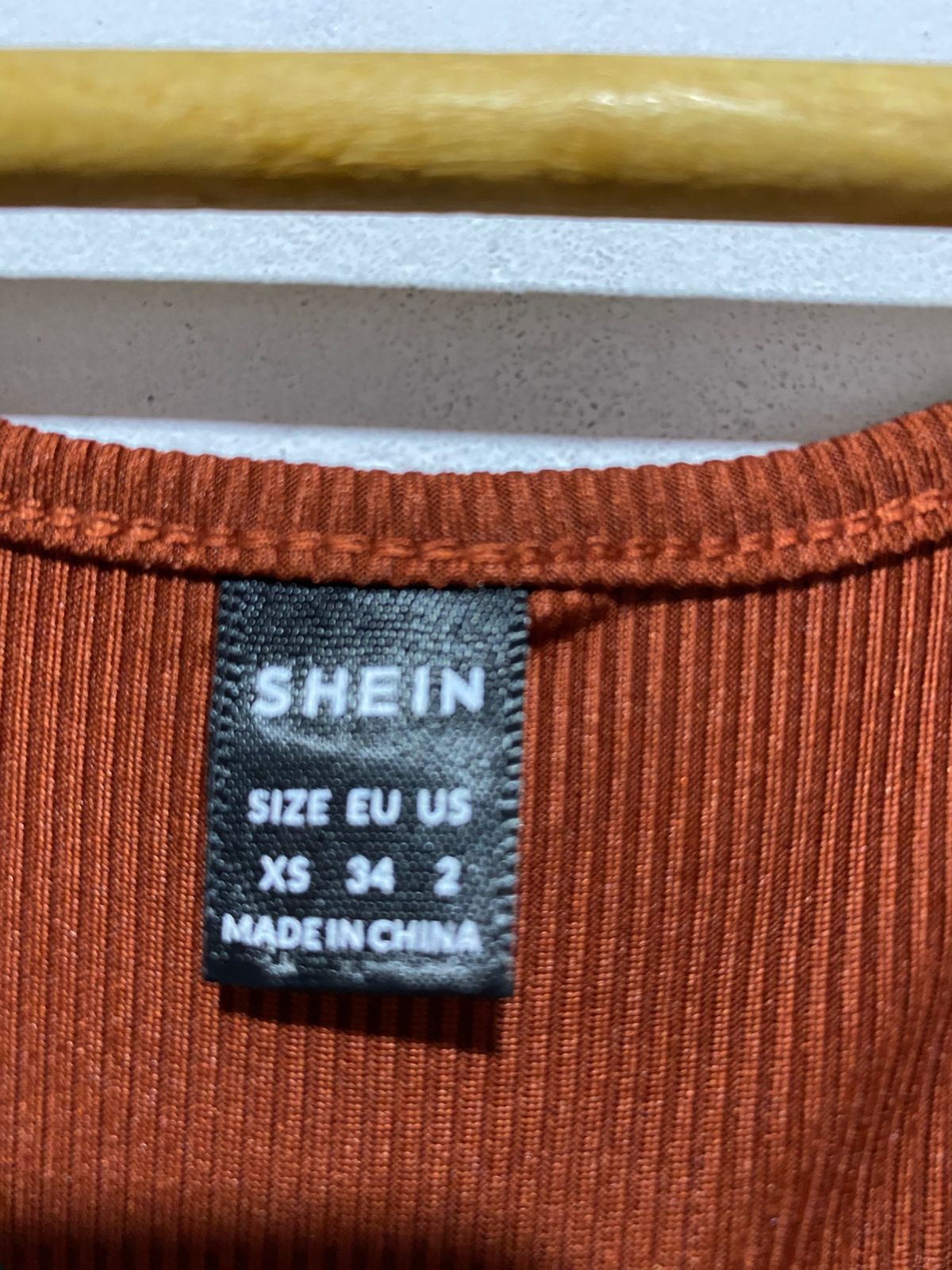 SHEIN |XS|BUST 12|RUST BROWN RIBBED CUT-OUT MIDI DRESS