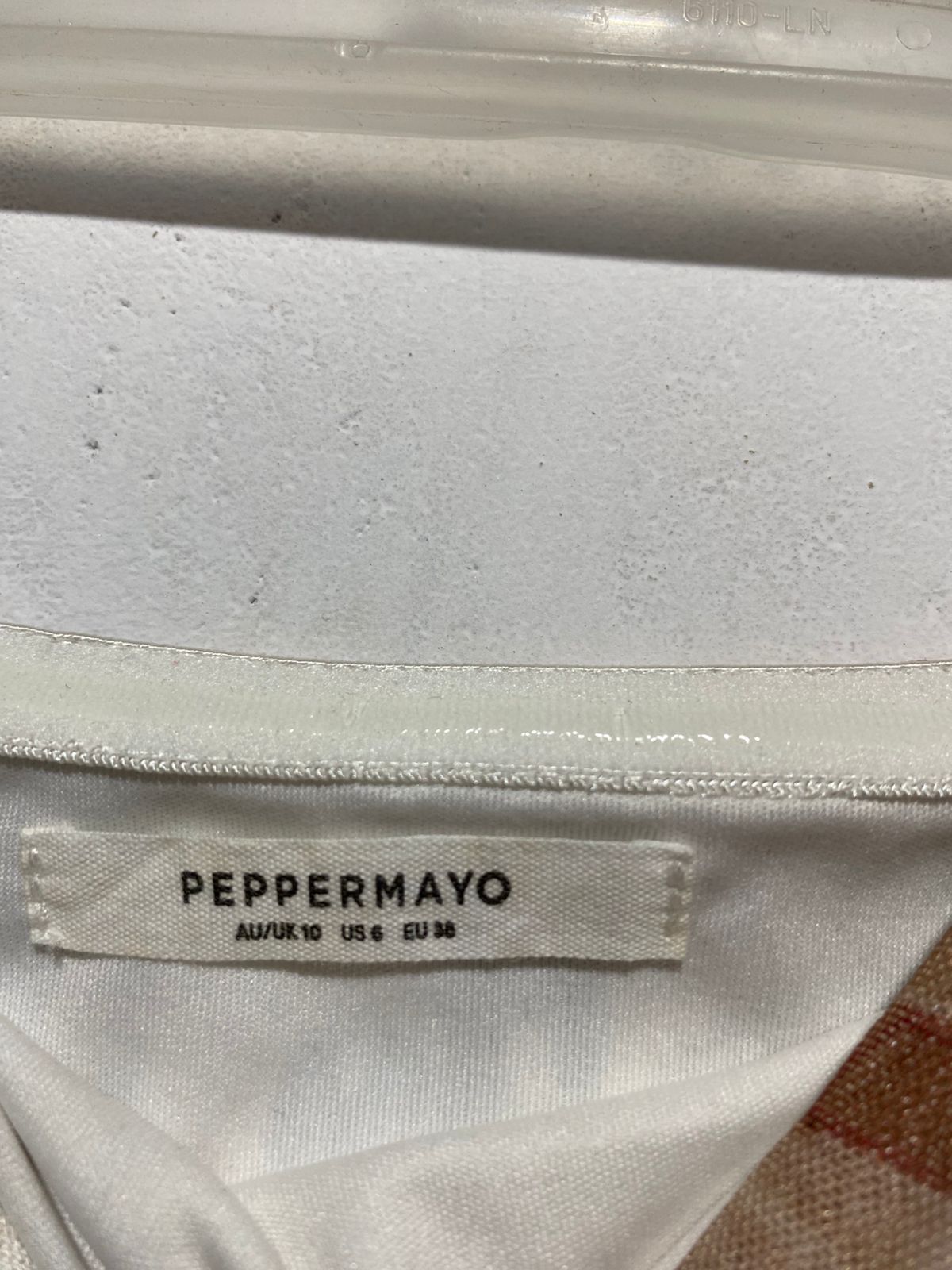 PEPPERMAYO|XS|BUST 13|"ROMA" ARCHITECTURAL PRINT STRAPLESS MESH MAXI DRESS