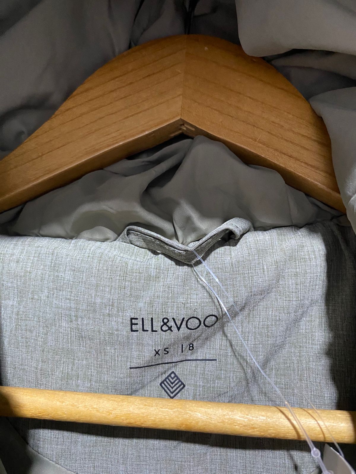 ELL&VOO|XS/S|BUST 18| Khaki Green Hooded Insulated Vest