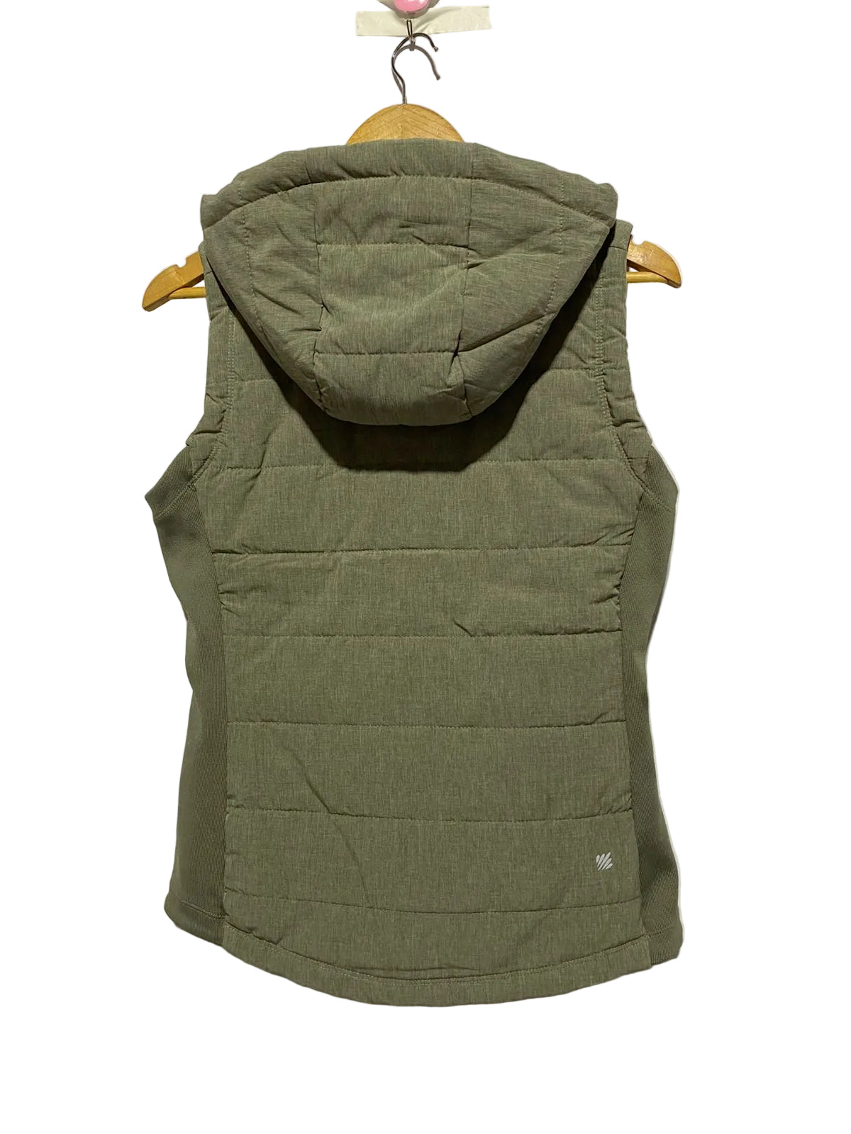 ELL&VOO|XS/S|BUST 18| Khaki Green Hooded Insulated Vest