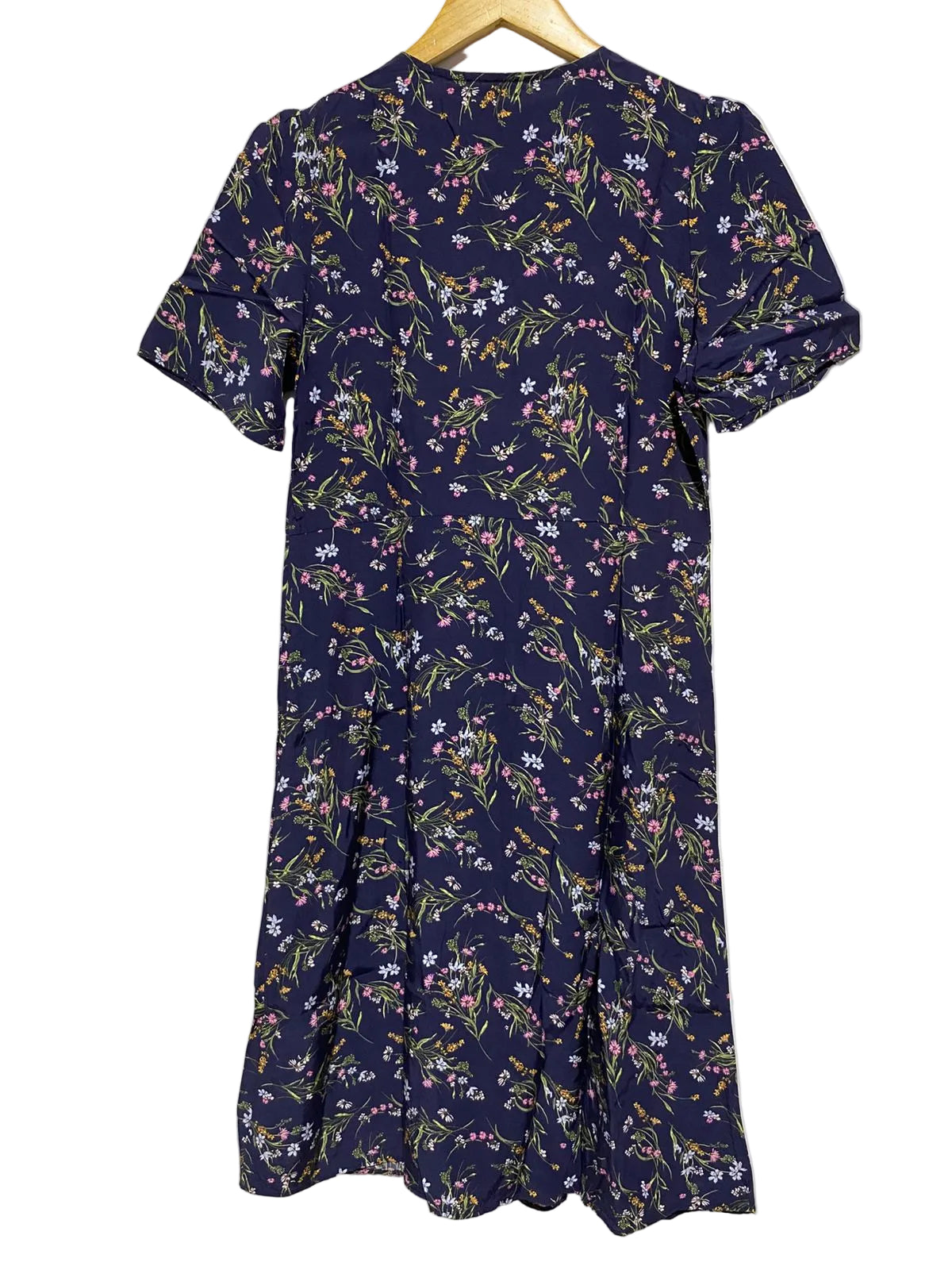 UNIQLO|S|BUST 18| Printed V-Neck Short-Sleeve Flare Dress