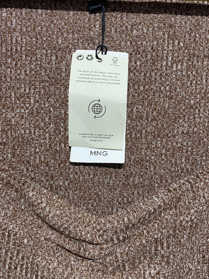 MNG|M|BUST 17|LONG SLEEVE SQUARE NECK RIBBED MIDI DRESS