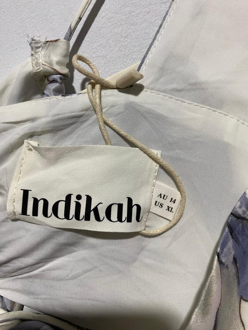 INDIKAH|L/XL|BUST 16| FLORAL PUFF SLEEVE MIDI DRESS