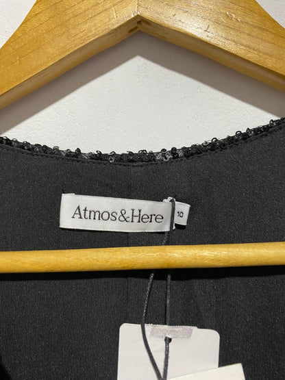 ATMOS & HERE|S/M|BUST 14|BLACK SEQUIN SLEEVELESS WRAP MINI DRESS