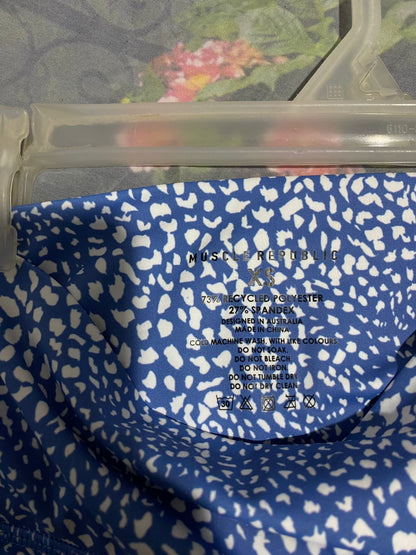 MUSCLE REPUBLIC|SMALL|BLUE AND WHITE SPECKLED ACTIVEWEAR SET (GAPFIT ECLIPSE PRINT)