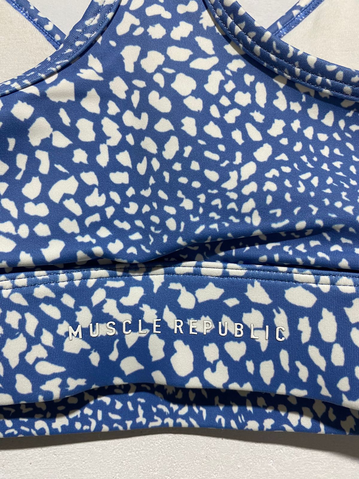 MUSCLE REPUBLIC|SMALL|BLUE AND WHITE SPECKLED ACTIVEWEAR SET (GAPFIT ECLIPSE PRINT)