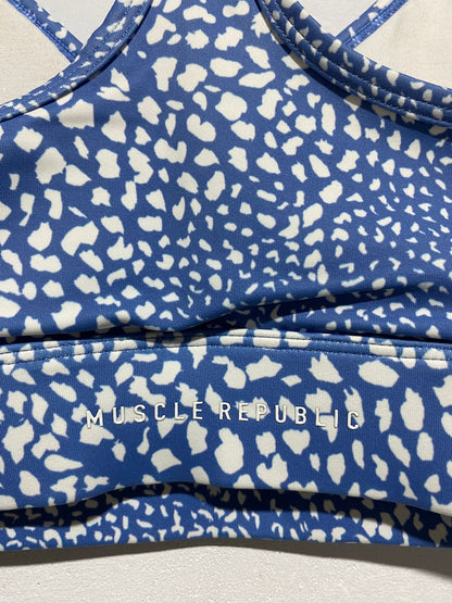 MUSCLE REPUBLIC|SMALL|BLUE AND WHITE SPECKLED ACTIVEWEAR SET (GAPFIT ECLIPSE PRINT)