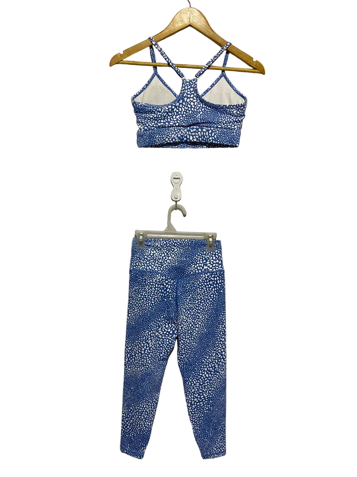 MUSCLE REPUBLIC|SMALL|BLUE AND WHITE SPECKLED ACTIVEWEAR SET (GAPFIT ECLIPSE PRINT)