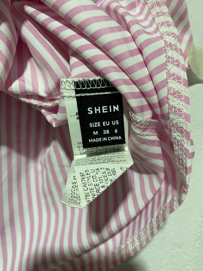 SHEIN| MEDIUM |PINK AND WHITE STRIPED TWO-PIECE SET