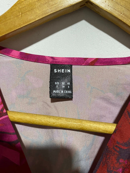 SHEIN |S|BUST 16|FLORAL PRINTED RUCHED CROP TOP