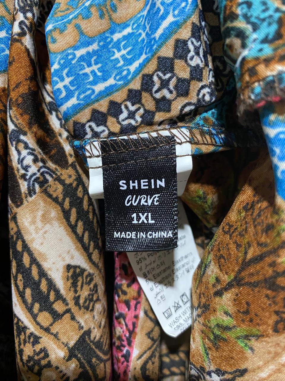 SHEIN |XL|BUST 17|MULTICOLOR AZTEC PRINT SLEEVELESS MIDI DRESS