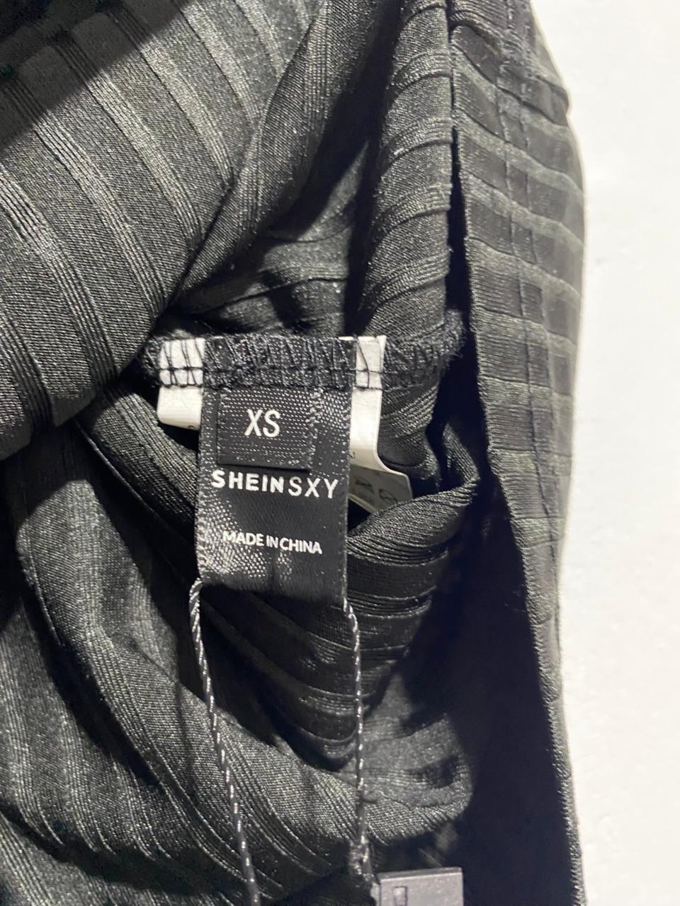 SHEIN SXY|XS|BUST 14|BLACK RIBBED SLEEVELESS MIDI DRESS