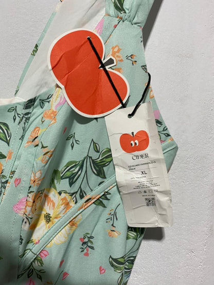 CIDER|XL|BUST 17|FLORAL PRINT SQUARE NECK MIDI DRESS