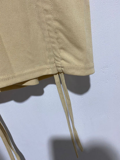 DISSH|M|BUST 14|GATHERED RIBBED DRESS