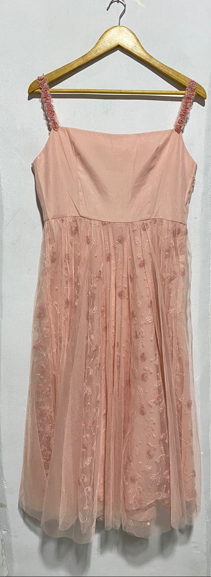 JEPHEI|XL|BUST 18|EMBROIDERED TULLE MIDI DRESS