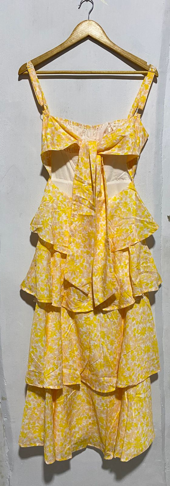 HERE COMES THE SUN|XS/S|BUST 16| PROVENCE BLOOM TIERED RUFFLE MAXI DRESS