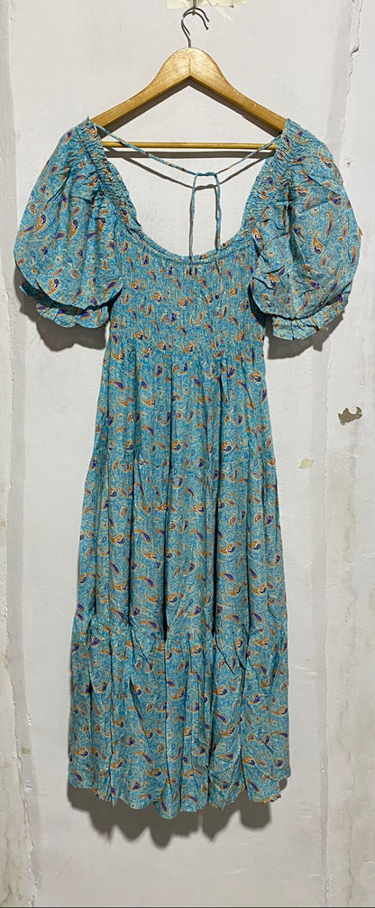 MORNING MIST|S|BUST 14| VINERIA FLORAL-PRINT COTTON MIDI DRESS