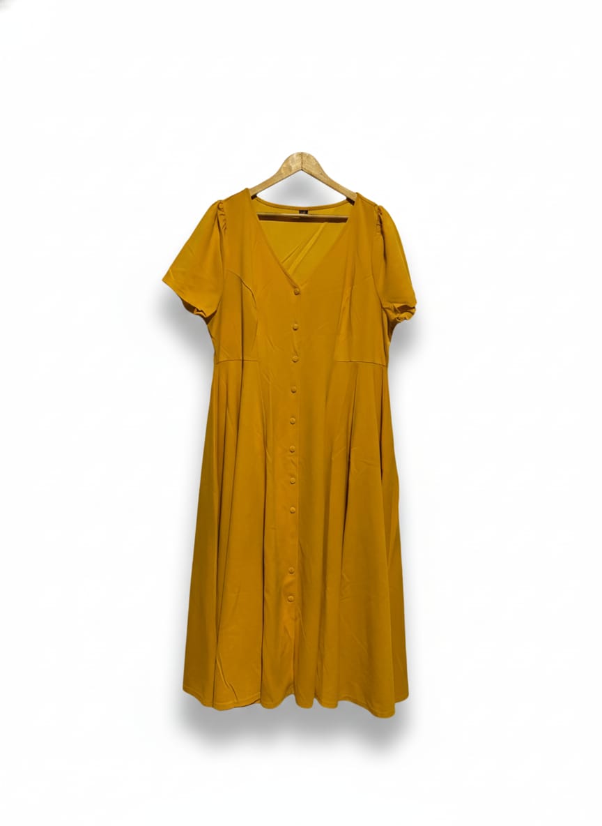 SHEIN CURVE|XXL|BUST 22| JOEL PUFF SLEEVE MIDI DRESS