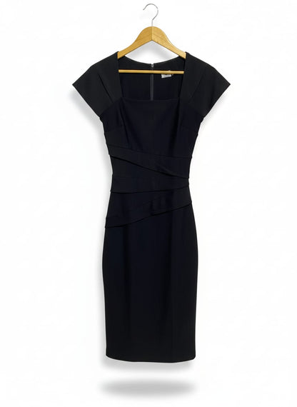 DIVA CATWALK|S|BUST 14|ATHENA BLACK SQUARE NECK SHEATH DRESS