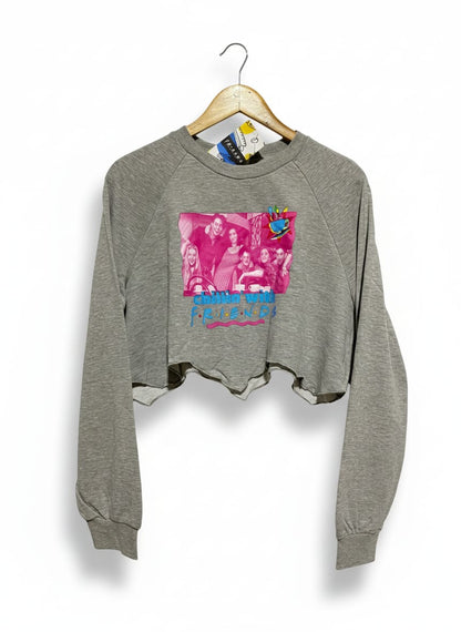 SHEIN |L|BUST 22|GREY CROPPED "FRIENDS" SWEATSHIRT