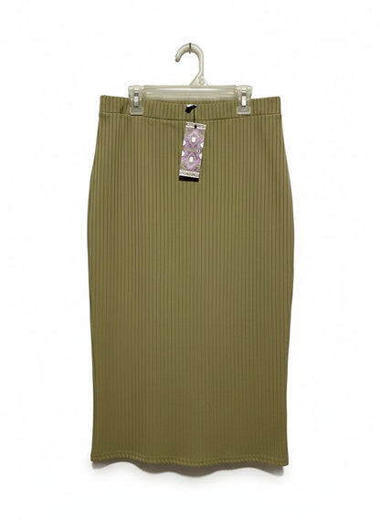 BOOHOO |L/XL|WAIST 28|KHAKI RIBBED PENCIL SKIRT