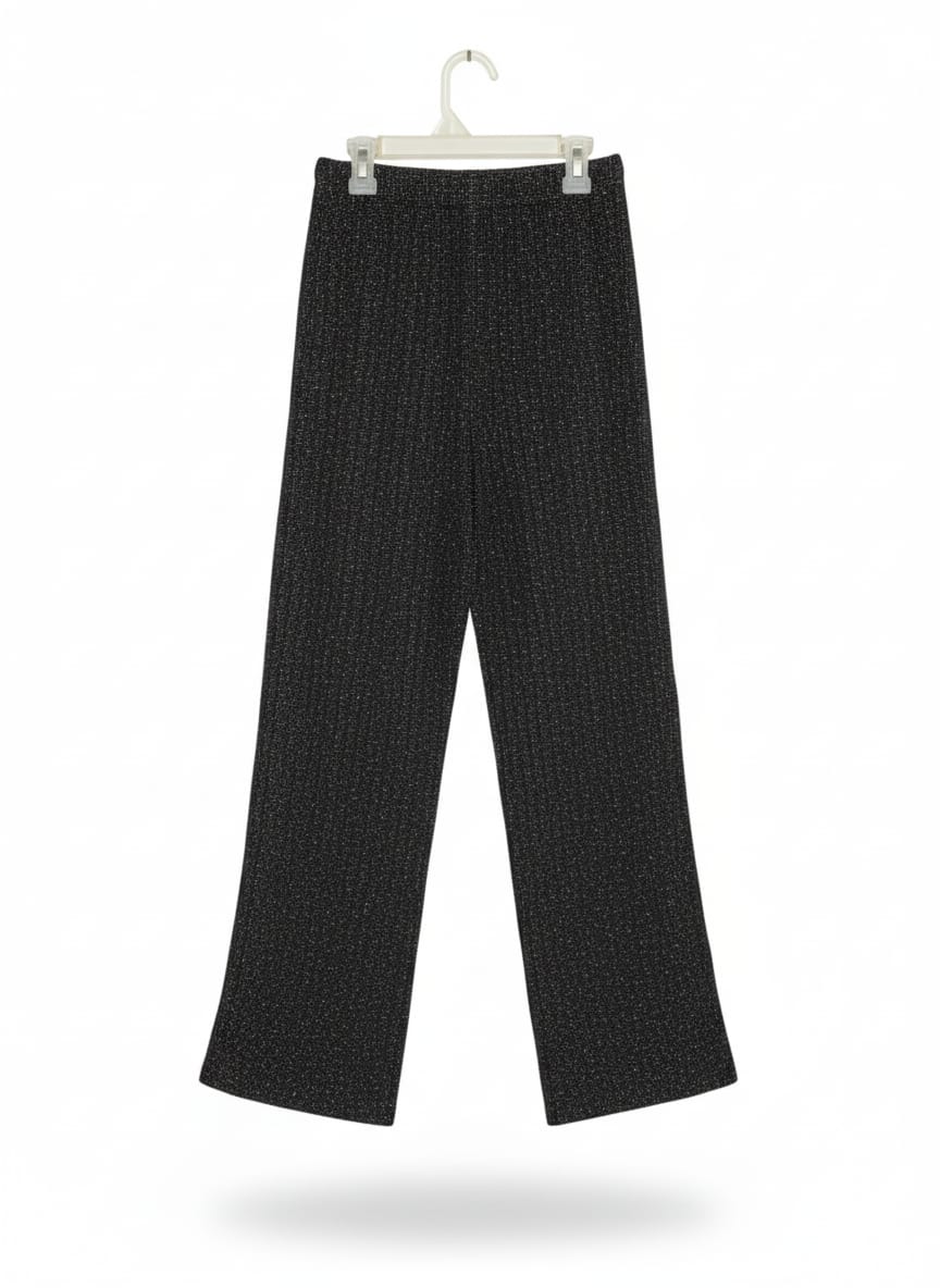 LOUNGABLE|XS/S|WAIST 24|BLACK SHIMMER WIDE-LEG TROUSERS