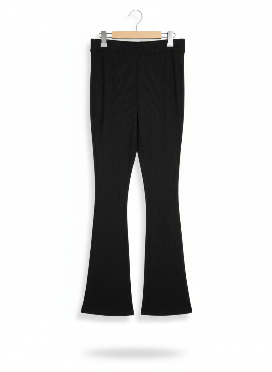 SHEIN |XL|WAIST 30|BLACK HIGH-WAIST FLARED PANTS