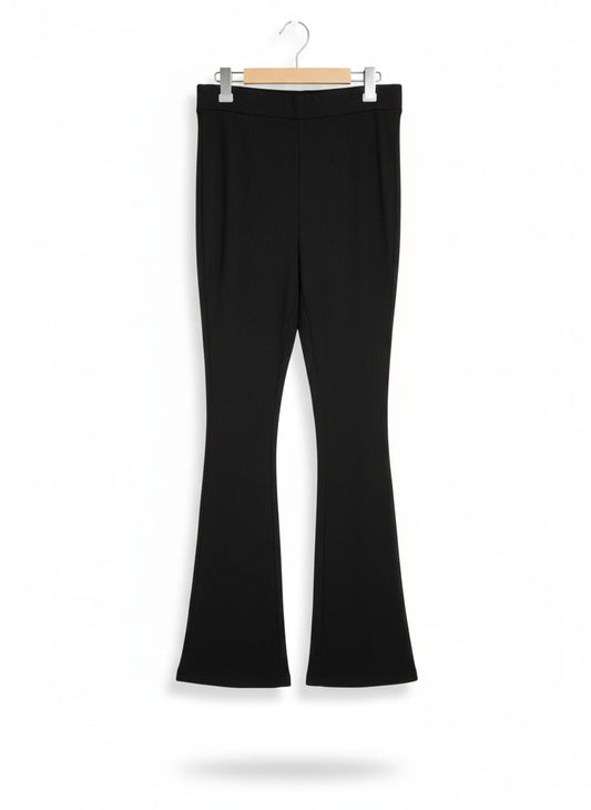 SHEIN |XL|WAIST 30|BLACK HIGH-WAIST FLARED PANTS