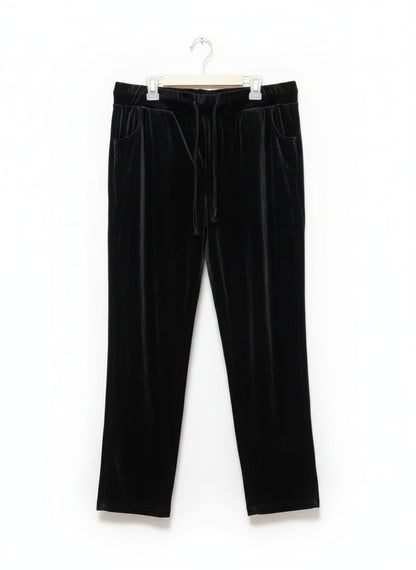 POUR MOI|XL|WAIST 36|BLACK VELVET DRAWSTRING TROUSERS