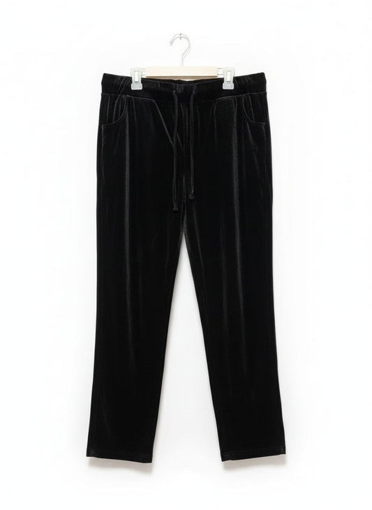POUR MOI|XL|WAIST 36|BLACK VELVET DRAWSTRING TROUSERS