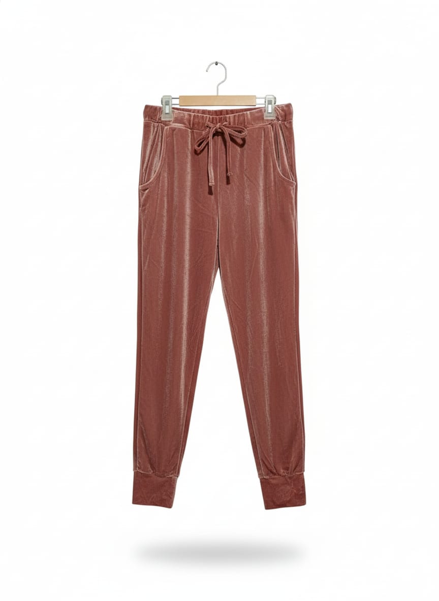 GOLDDIGGA|L|WAIST 30|DUSTY ROSE VELOUR JOGGER PANTS
