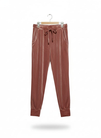 GOLDDIGGA|L|WAIST 30|DUSTY ROSE VELOUR JOGGER PANTS