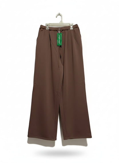 SHEIN|S|WAIST 26|BROWN WIDE-LEG DRAWSTRING TROUSERS