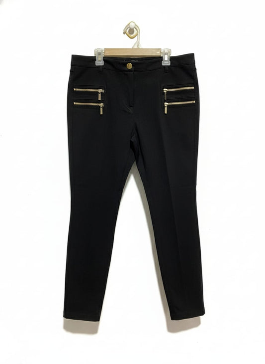 RIVER ISLAND|L|WAIST 32|BLACK ANKLE PANTS WITH GOLD ZIPPERS